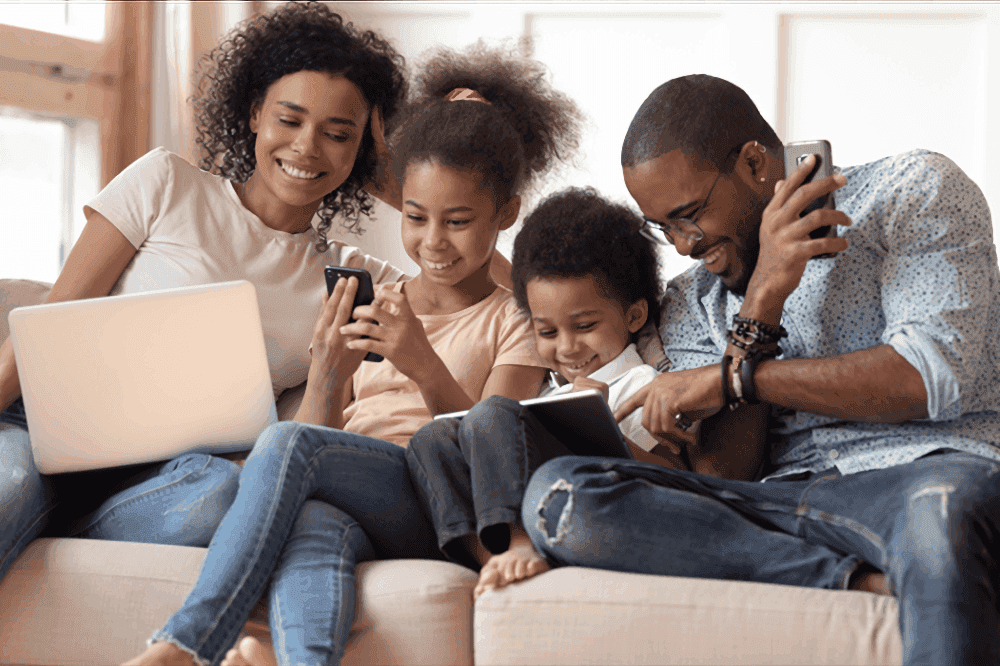 family enjoys the best cell phone booster for home