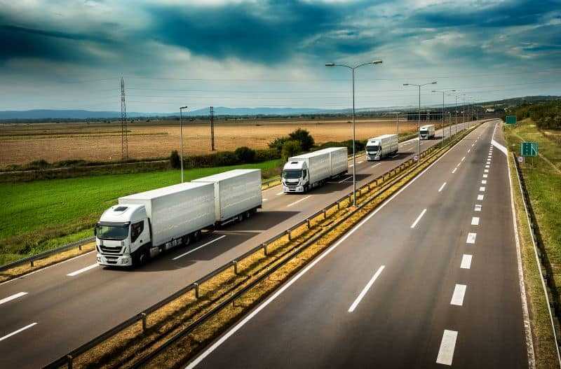 fleet vehicles on the highway