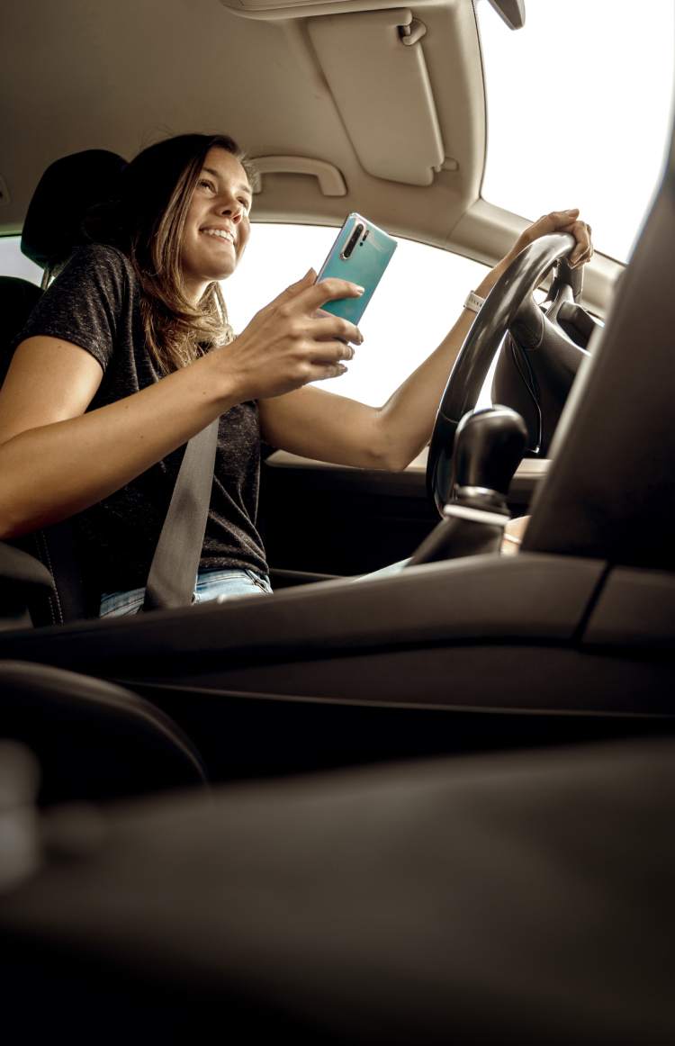 Woman in car