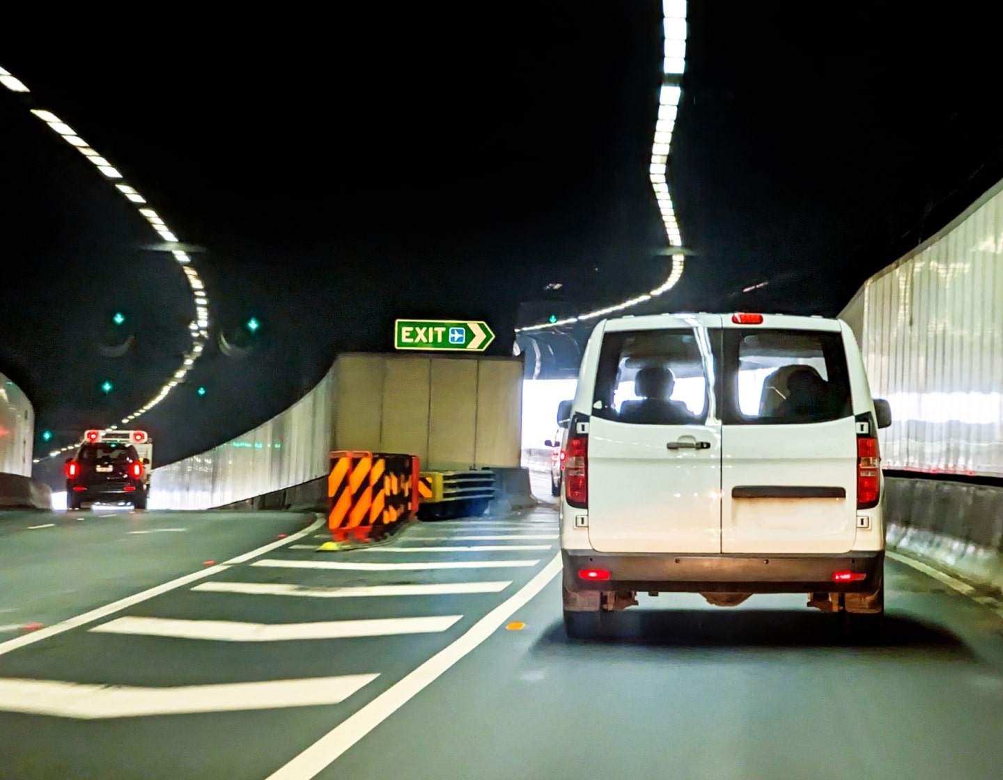 van in tunnel