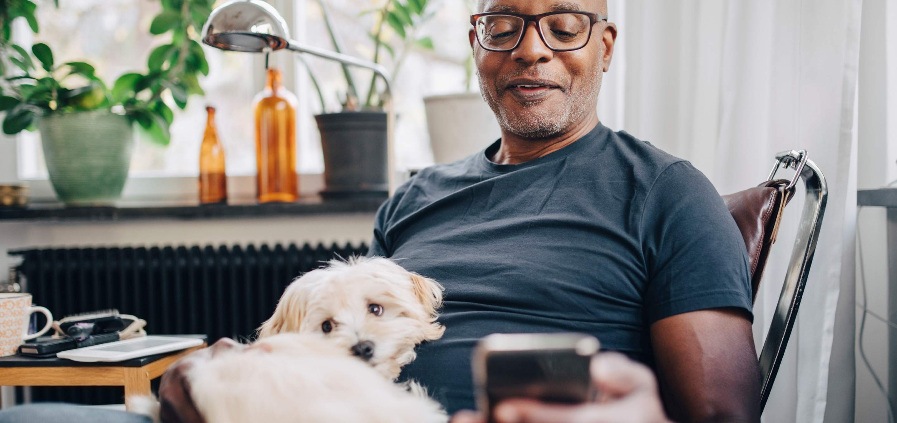 man with dog