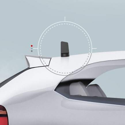 drive sleek antenna on roof of SUV