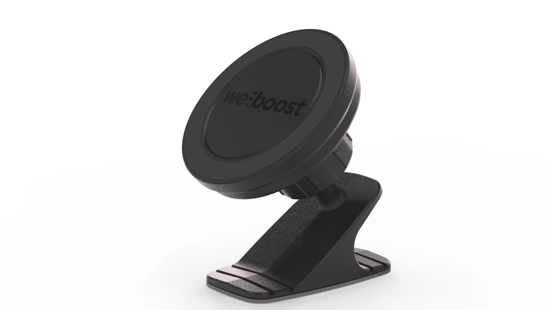 weBoost Magnet Mount with circular magnetic face and mounting base, front angled view